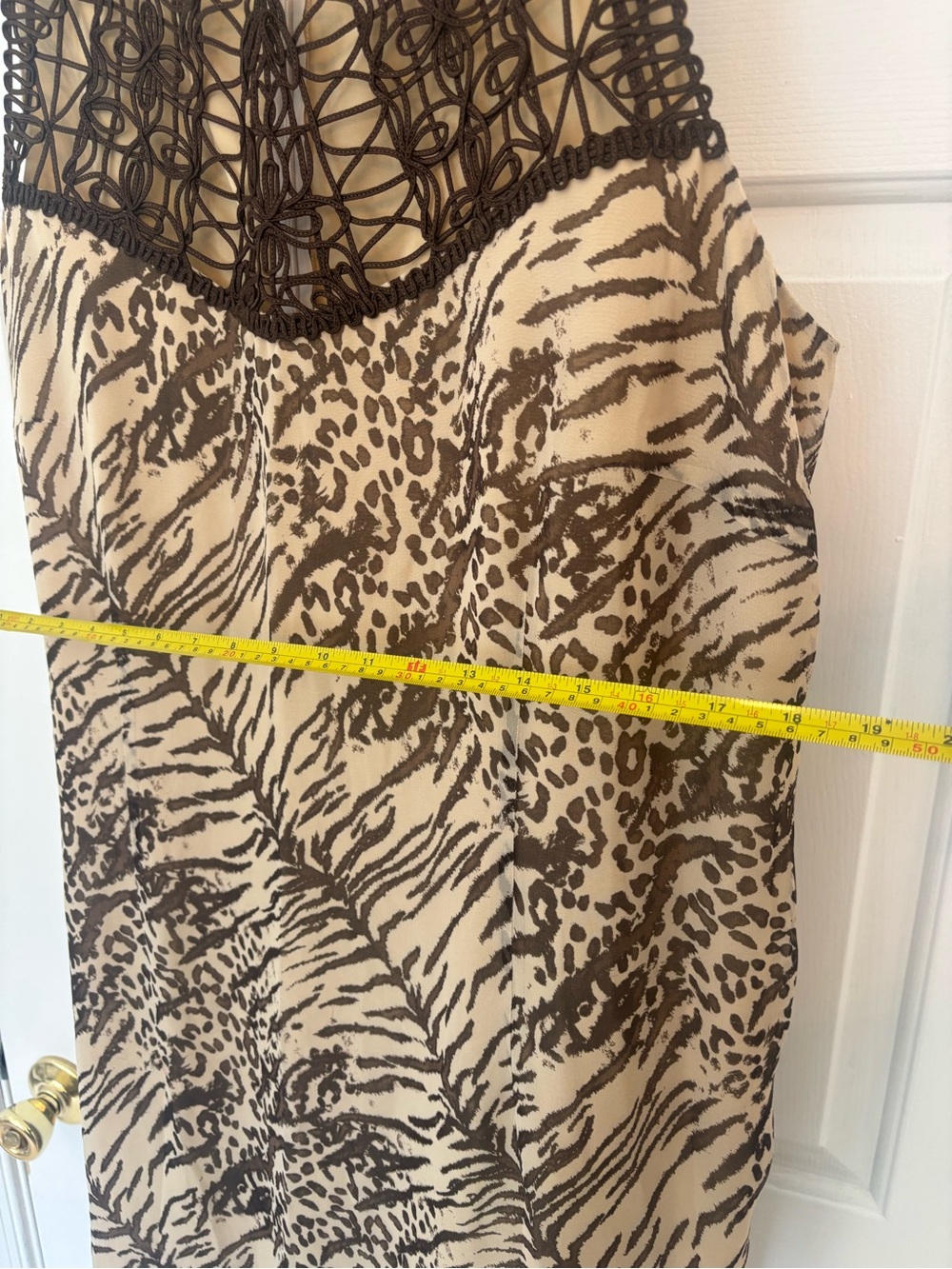 Made in Italy 100% Silk Animal Print Luxury Designer Sleeveless Shift Dress L - Picture 5 of 5